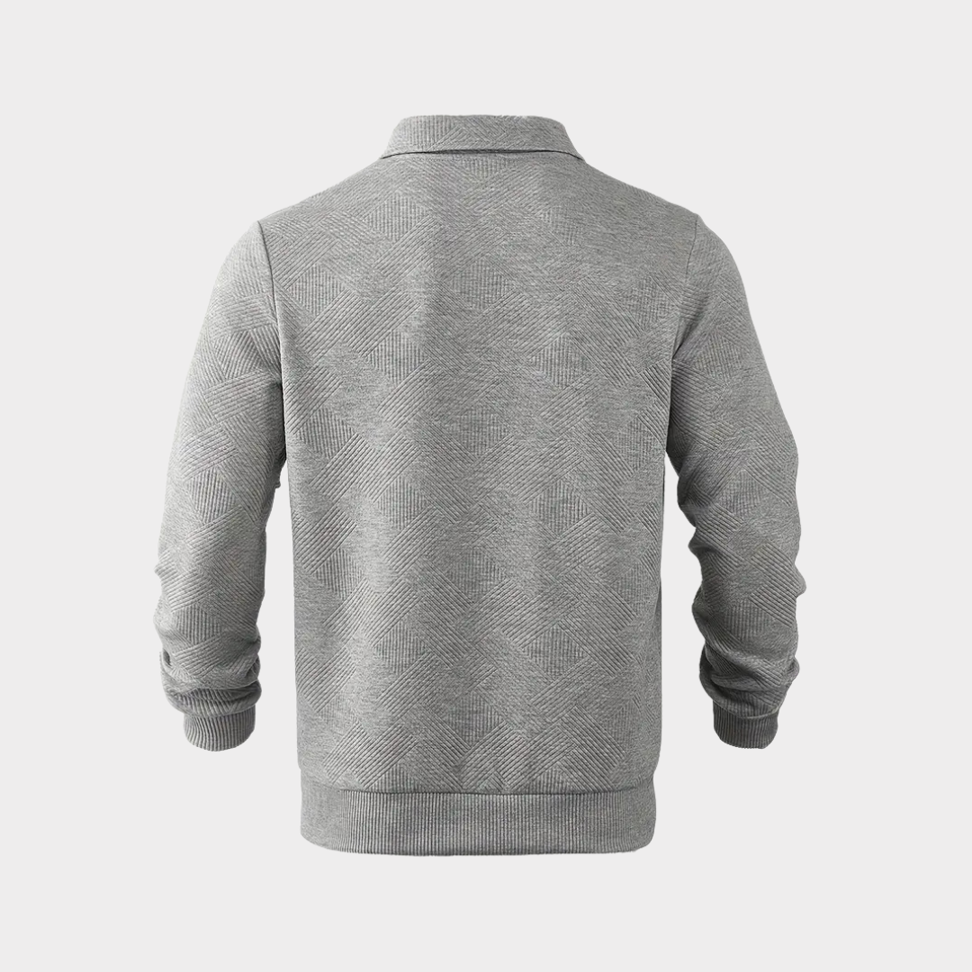 Men’s Casual Textured Design Half Zip Sweater