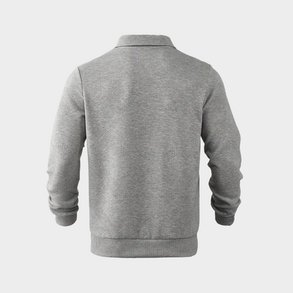 Men’s Casual Textured Design Half Zip Sweater
