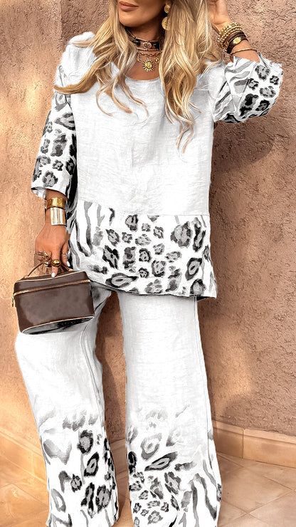 Aislinn | Conjunto informal con estampado de leopardo