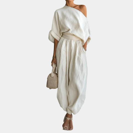 Helena | Off-Shoulder Top and Tapered Pants