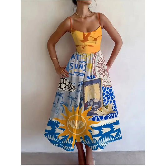Calyndra | Vestido Midi Paradise Sun