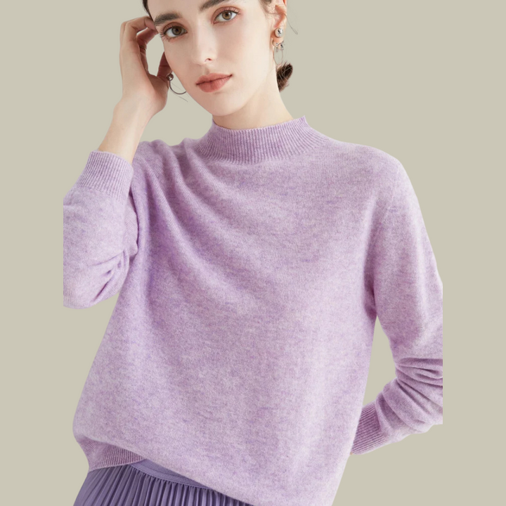 Women’s High Neck Slim Fit Merino Wool Sweaters