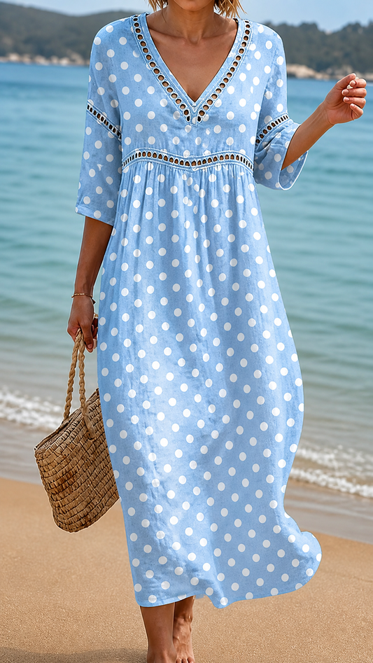 Soft Polka Dot Beach Dress