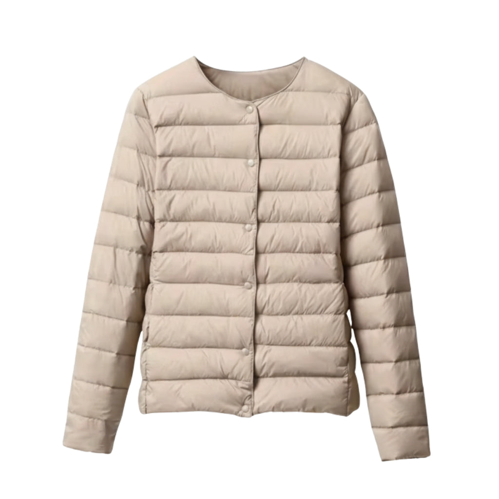 Chaqueta de plumas acolchada ligera de primavera para mujer