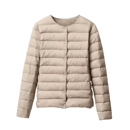 Chaqueta de plumas acolchada ligera de primavera para mujer