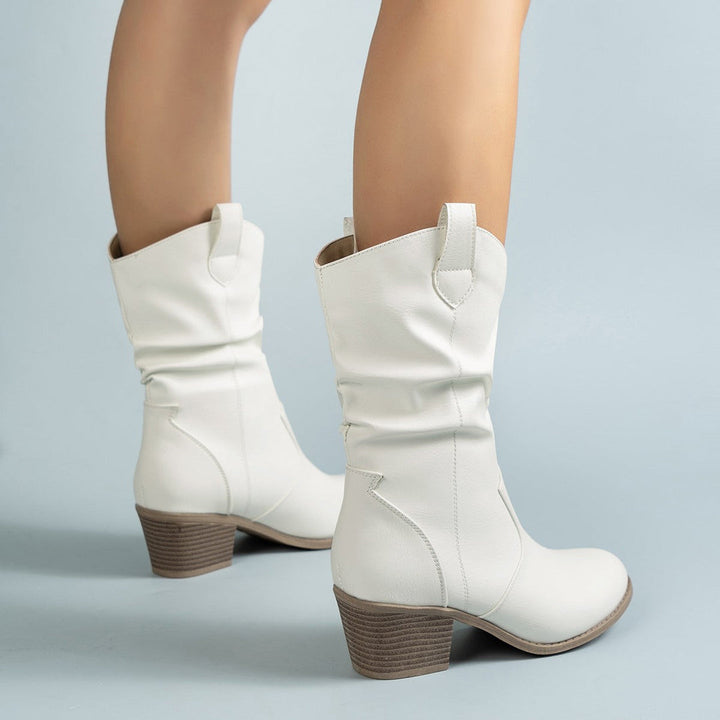 Women's Winter Cowboy-Inspired Heeled Boots