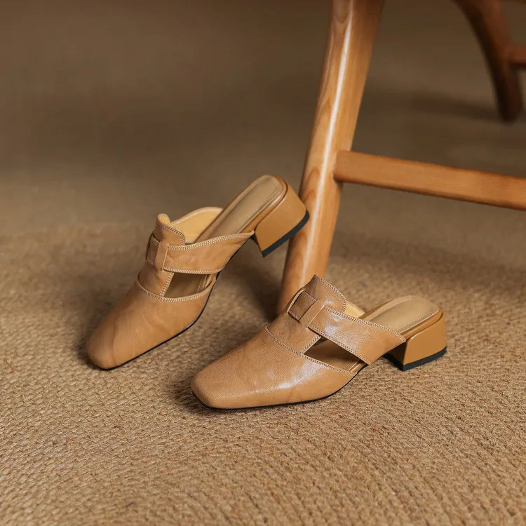 Genuine Leather Mules