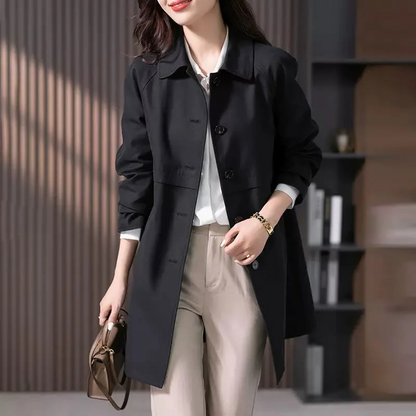 Women’s Casual Button Front Long Trench Coat