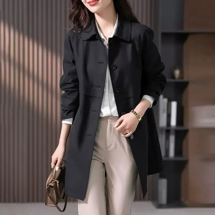 Women’s Casual Button Front Long Trench Coat