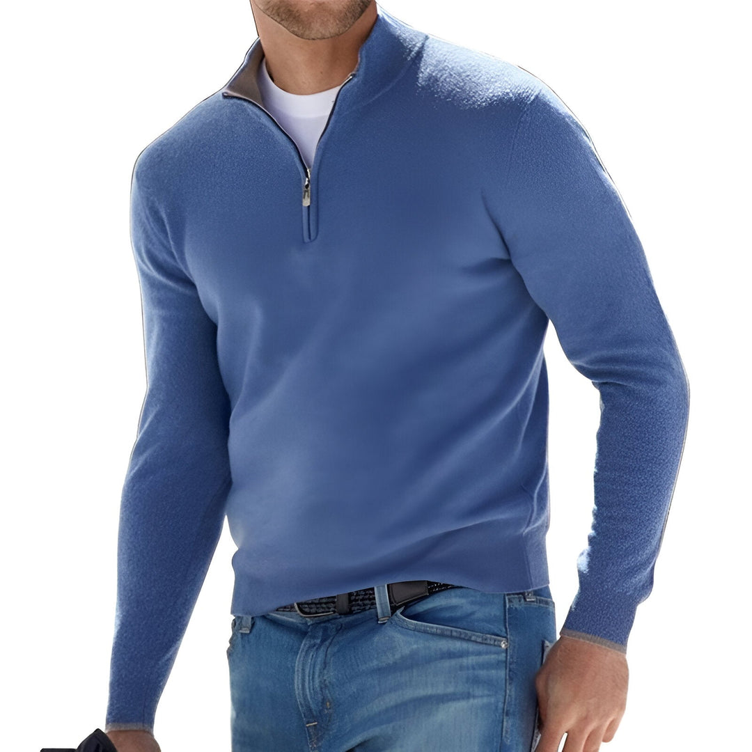 Suéter con media cremallera para hombre