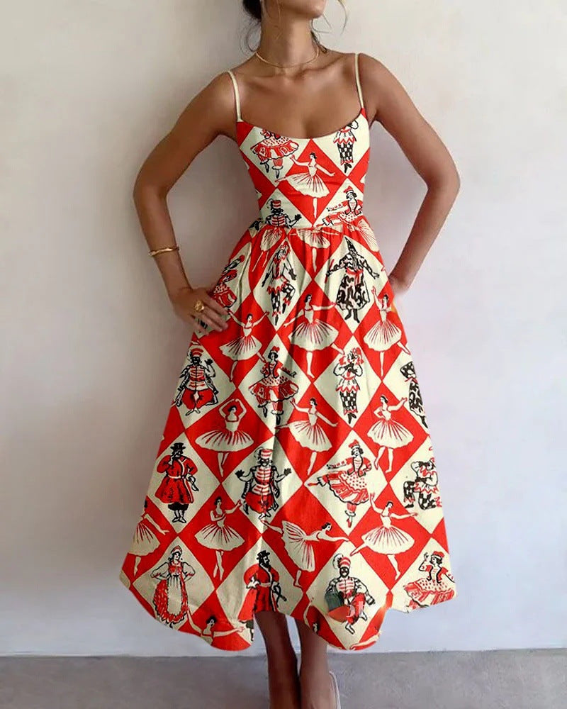 Virella | Vestido midi de estilo carrusel vintage