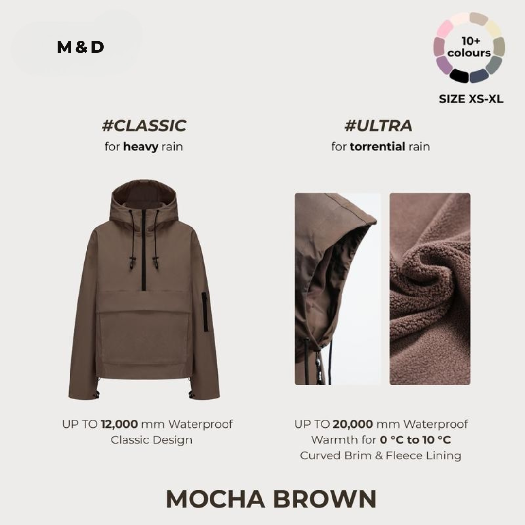 M&amp;D™ - Abrigo impermeable con capucha de gran tamaño