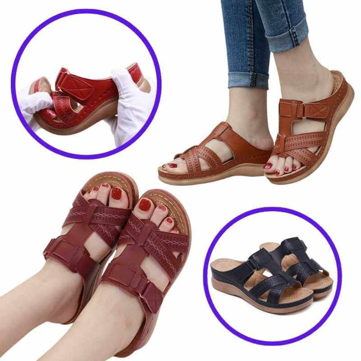 Sandalias ortopédicas de cuña baja Corsica