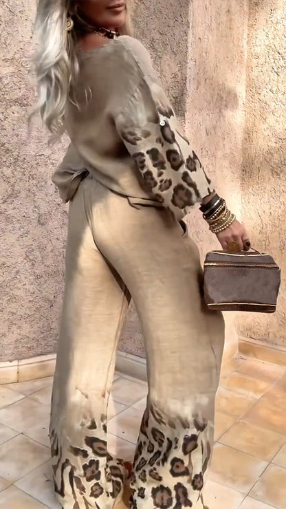 Aislinn | Conjunto informal con estampado de leopardo