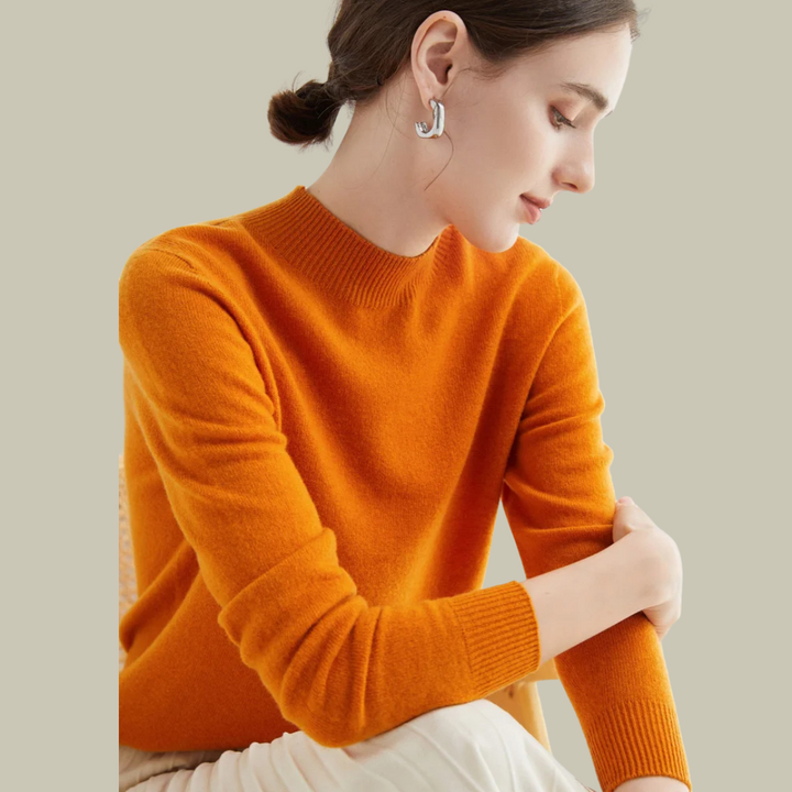 Women’s High Neck Slim Fit Merino Wool Sweaters