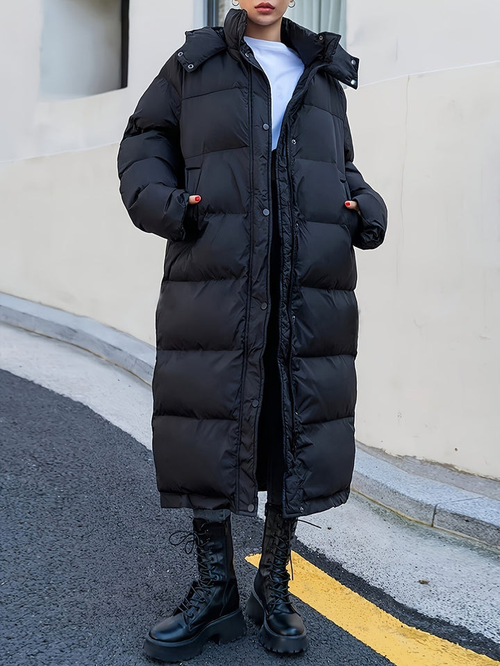 Long Women's Puffer Jacket with Hood