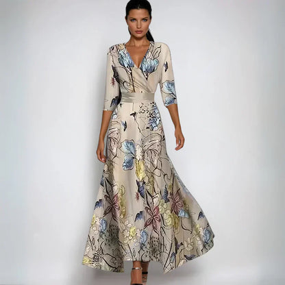 Eliana | Elegant Floral A-Line Dress