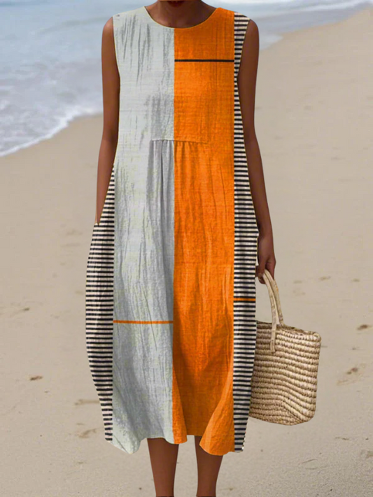 Color Block Midi Dress