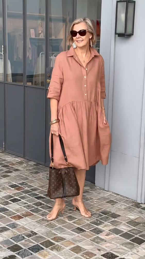 Nuevo vestido casual de lino y algodón para mujer
