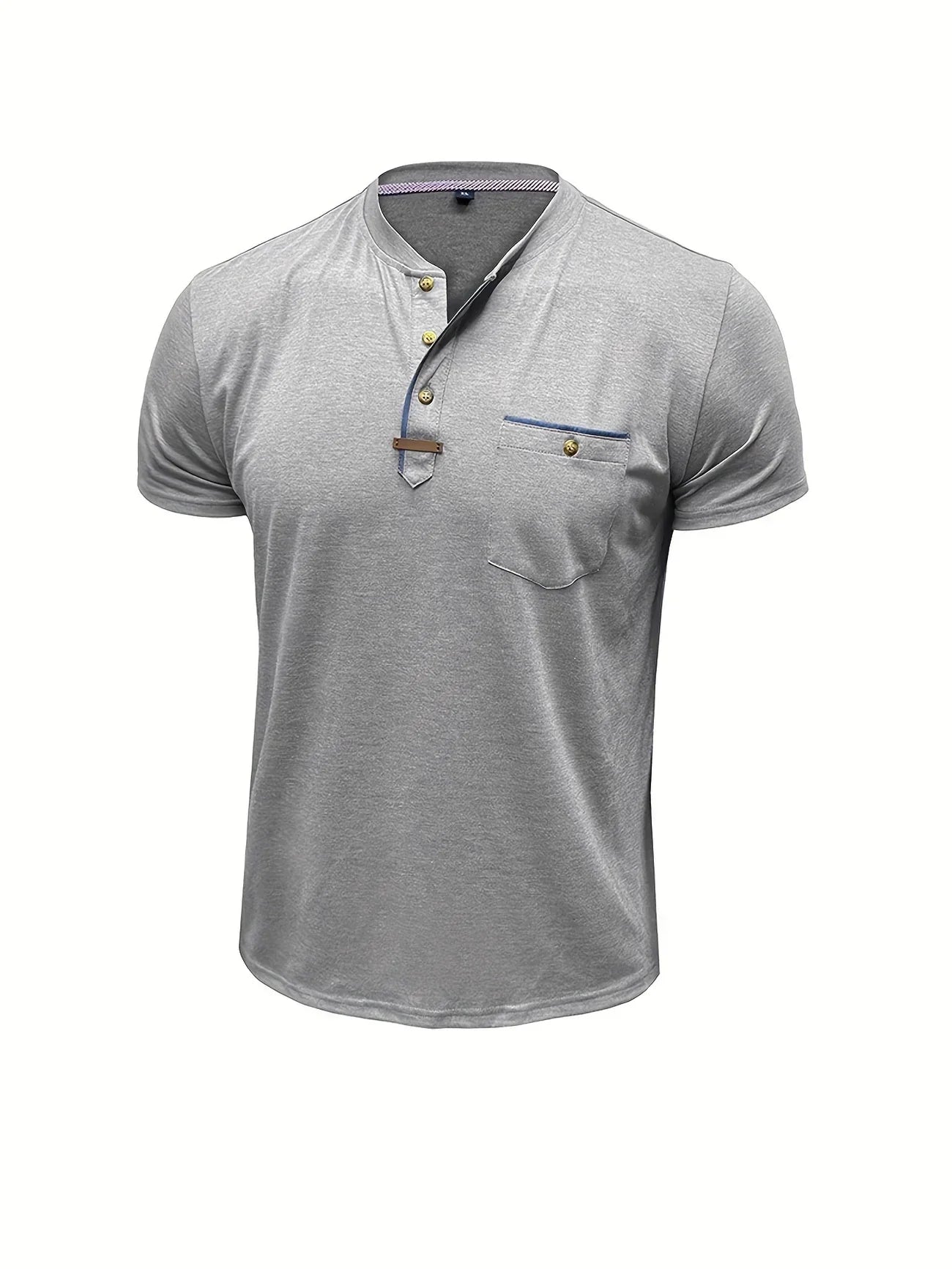 Classic Round Neck Pocket Shirt