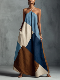 Beige, Blue And Brown