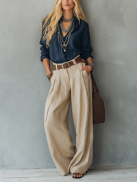 Navy Blue & Khaki