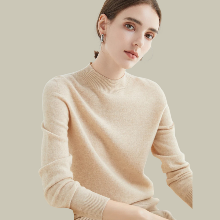 Women’s High Neck Slim Fit Merino Wool Sweaters