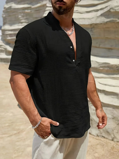 Cozy Stand-Collar Summer Shirt