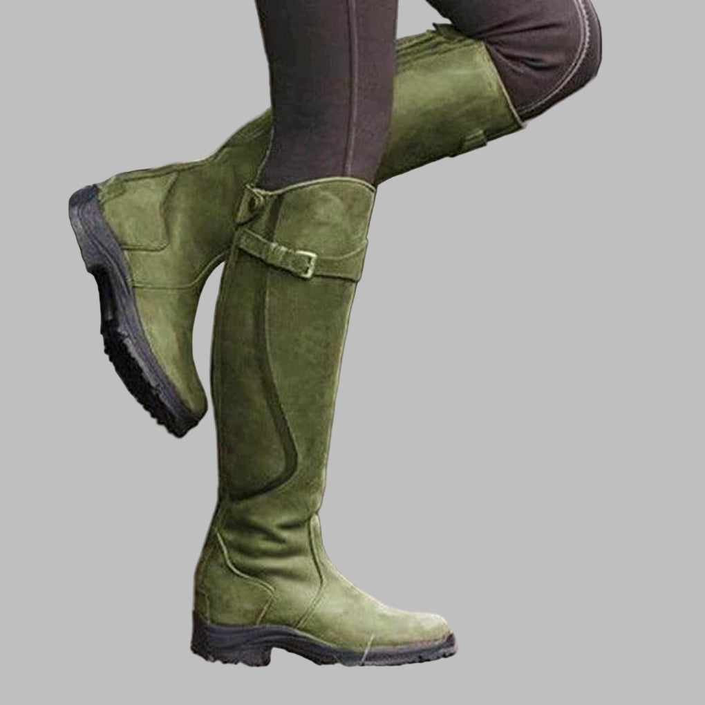 Women’s Leather Hiking Boots with Strap