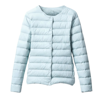 Chaqueta de plumas acolchada ligera de primavera para mujer