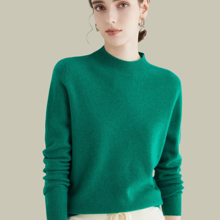 Women’s High Neck Slim Fit Merino Wool Sweaters