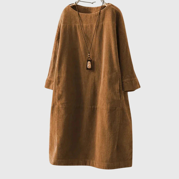 Vestido midi de pana relajado