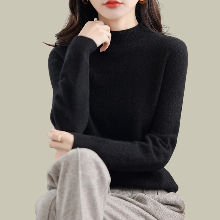 Women’s High Neck Slim Fit Merino Wool Sweaters