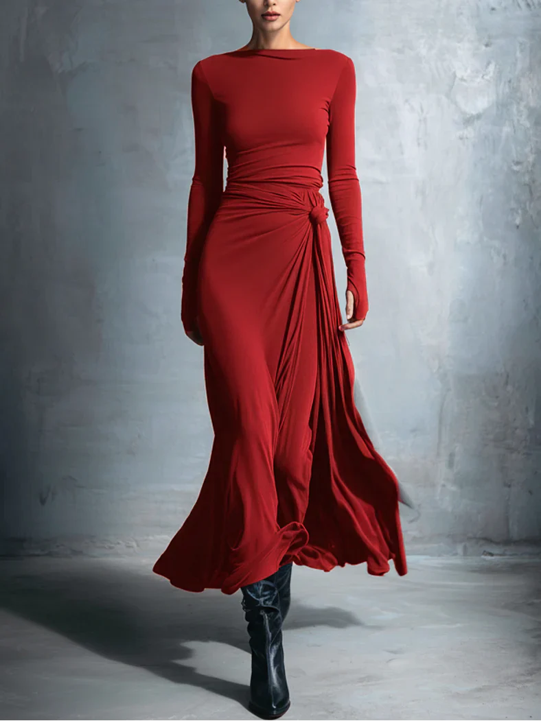 Maxi dress with side knot