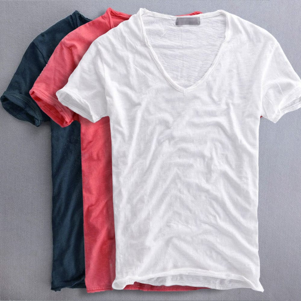 Camiseta esencial con cuello en V