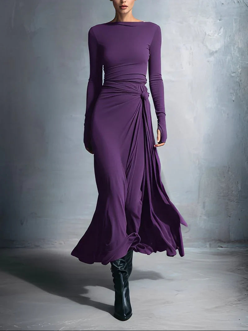 Maxi dress with side knot