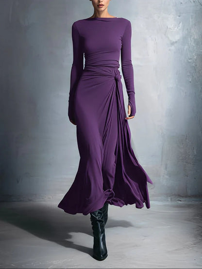 Maxi dress with side knot