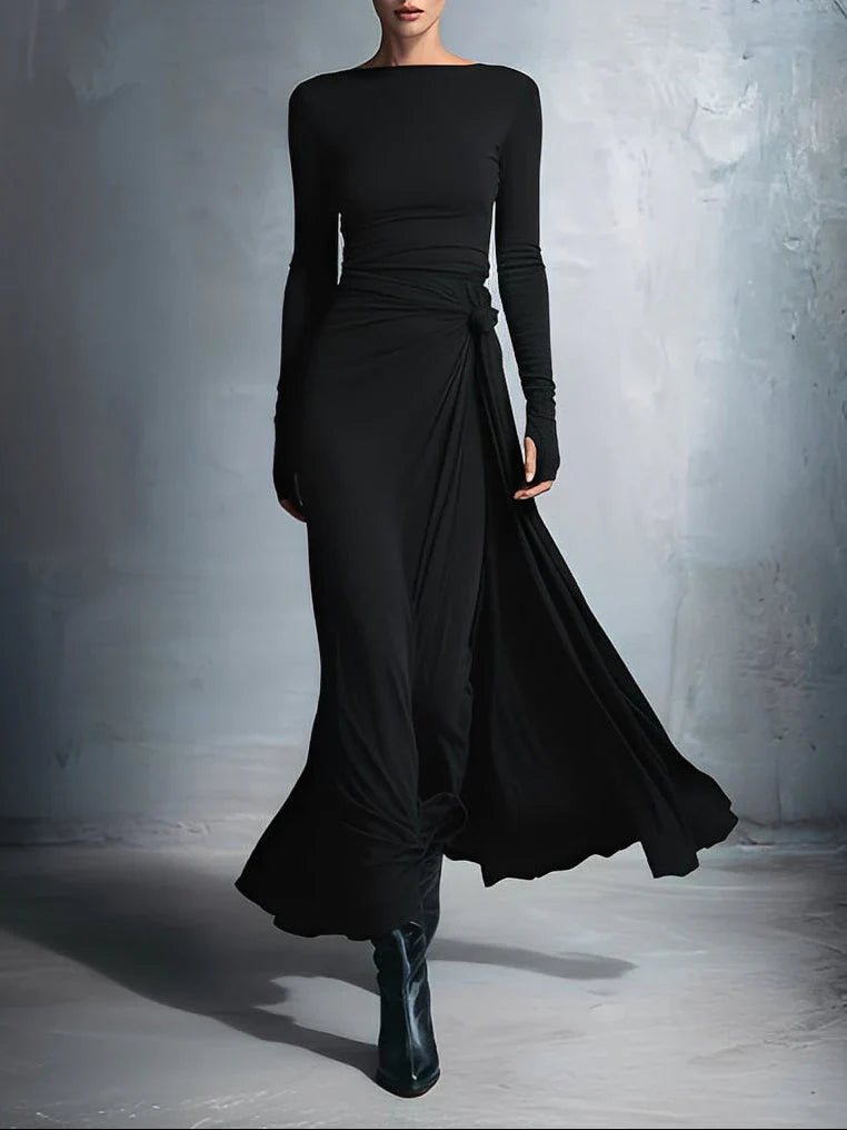 Maxi dress with side knot