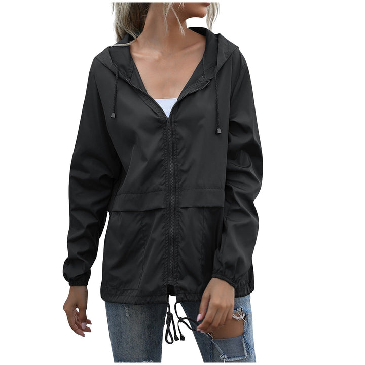 Women’s Casual Hooded Zip-Up Windbreaker Jacket