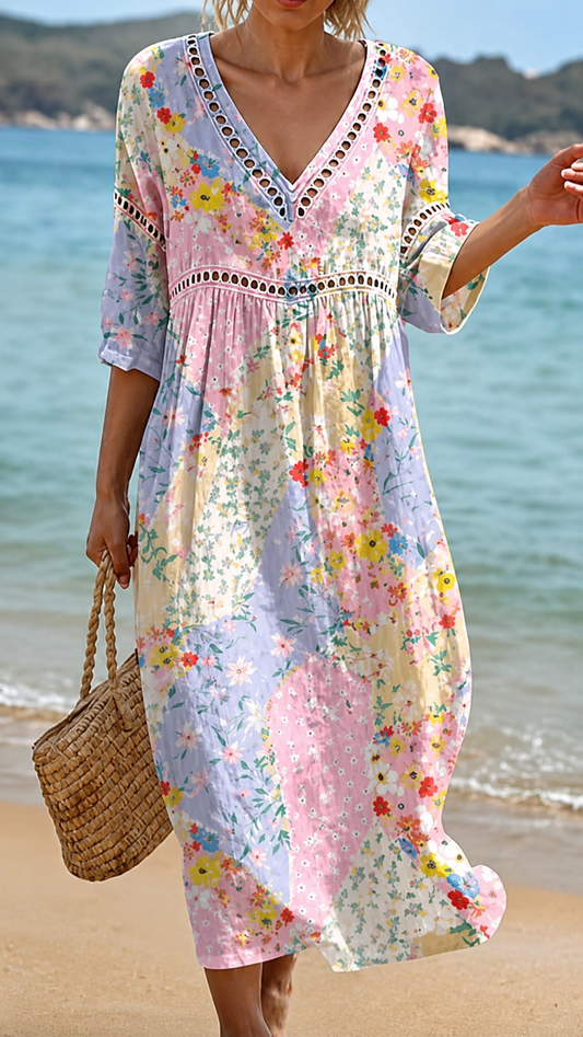 Soft Floral Beach Dress