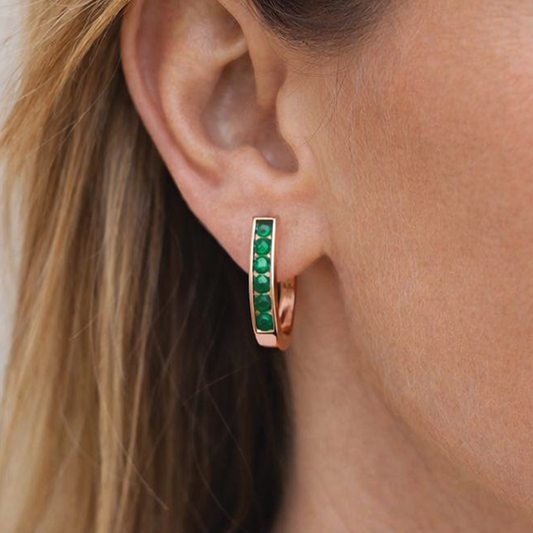 Pendientes de aro de esmeralda