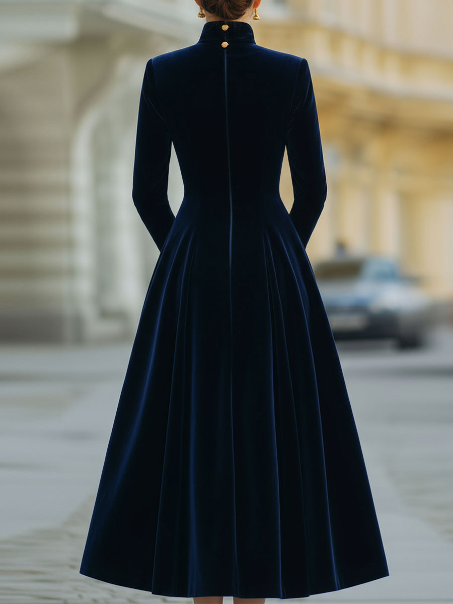 A-Line Dress with Gold Accents