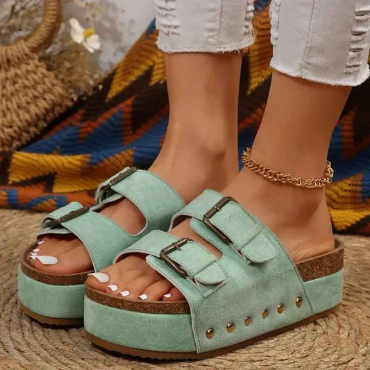 Roman Style Platform Slide Sandals