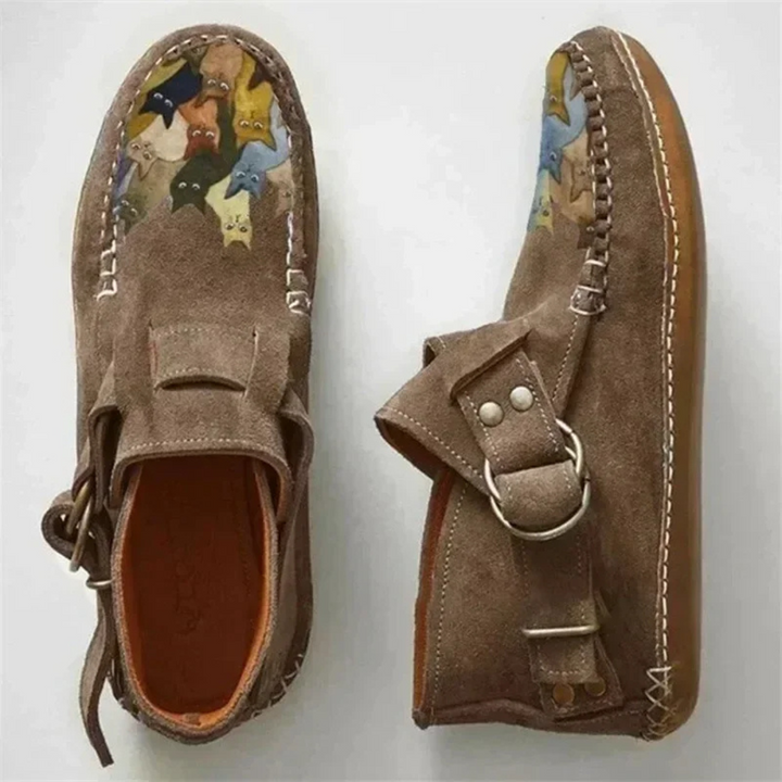Women’s Casual Slip-On Shoes with Cat Print