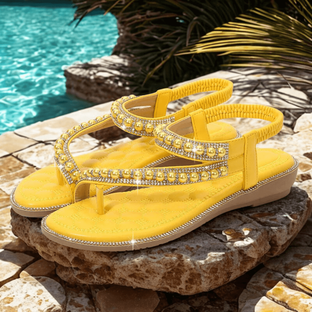 Sandalias planas Lunara con perlas de cristal