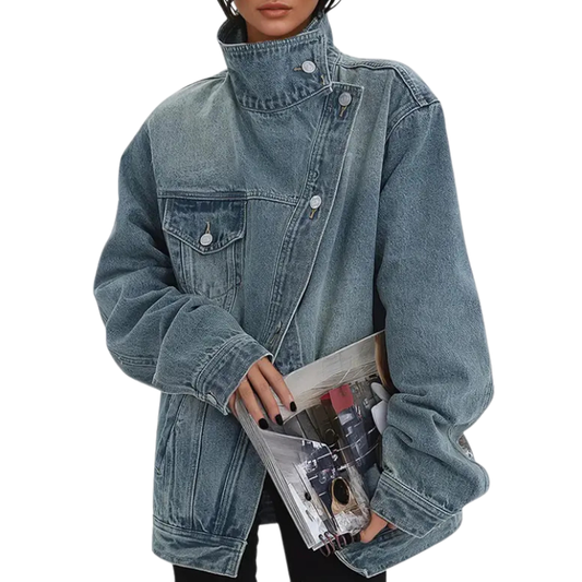 Street Style Trendy Asymmetric Button Jacket