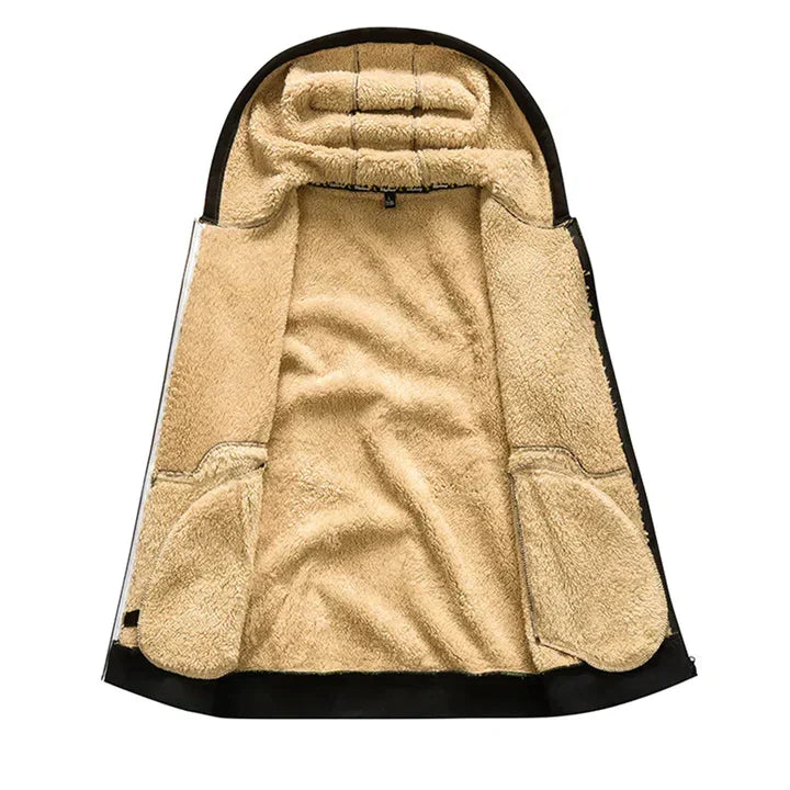Men's Winter Jacket with Hood and Fleece