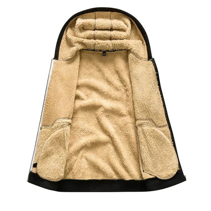 Men's Winter Jacket with Hood and Fleece