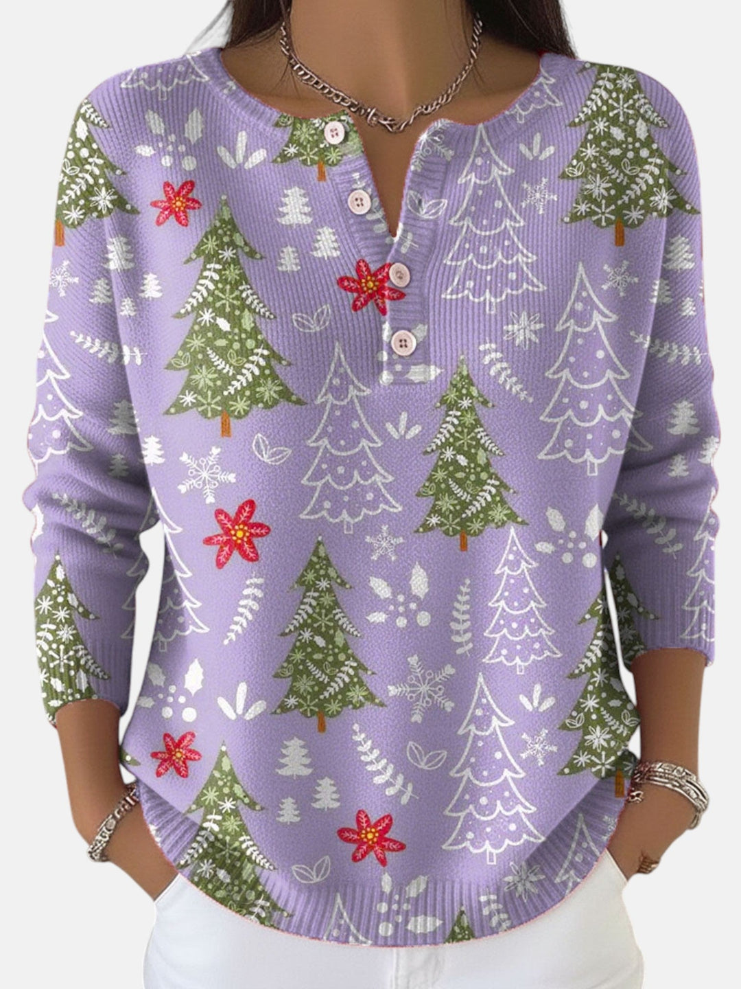 Jersey de Navidad con botones