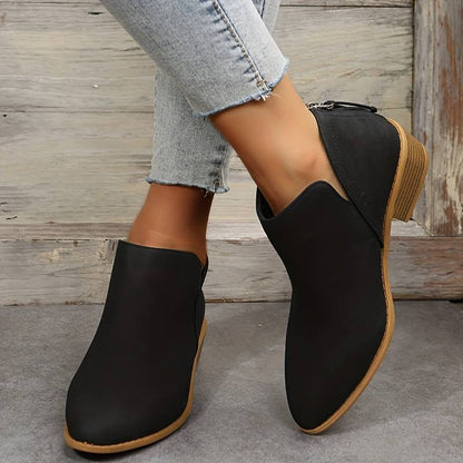 Women’s Casual Low Heel Slip-On Boots